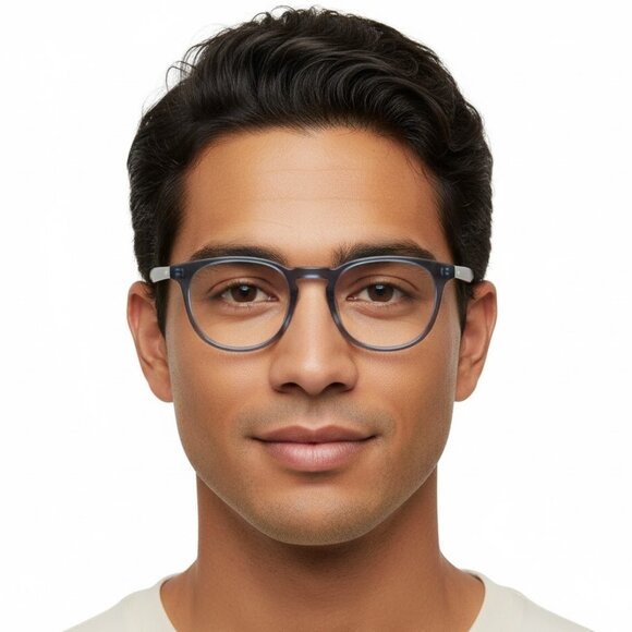 Berluti Mens Round/Oval Blue Black Transparent Fashion Designer Eyewear